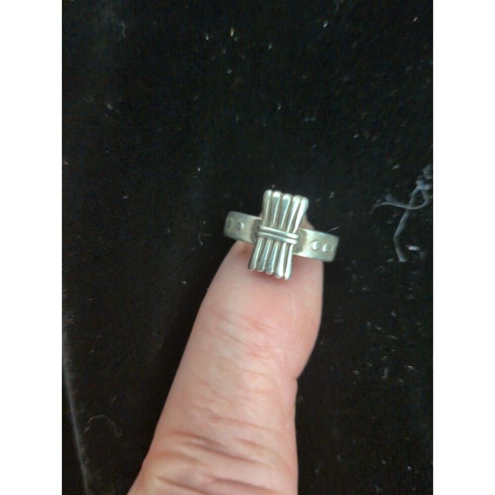 Antique Clark & Coombs Camp Fire Girls Sterling Silver Ring Size XS, No Adjust